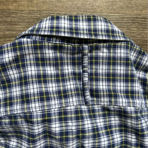 Hawker Rye Men's Slim Stretch Oxford Casual Button Front Shirt Blue Plaid size M - Picture 7 of 11